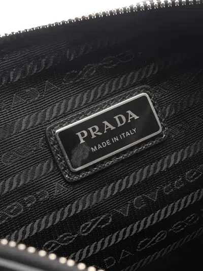 Pre-owned Prada 2020s Saffiano Leather Shoulder Bag In Black