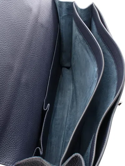 Pre-owned Hermes 2021 Silver Hardware Sac Adepesh 38 Business Bag In Blue