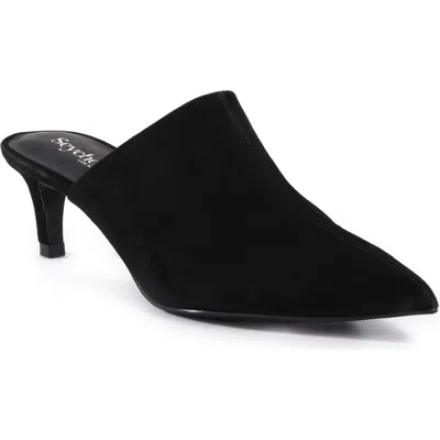 Seychelles Obsession Pointed Toe Kitten Heel Mule In Black