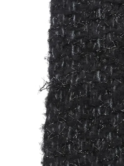 Pre-owned Chanel 1986-1988 Coco Mark Fringed Shawl In Black