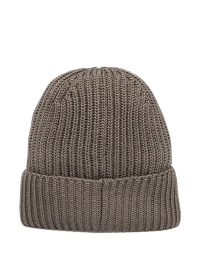 C.p. Company Merino Wool Lens Beanie In Gray