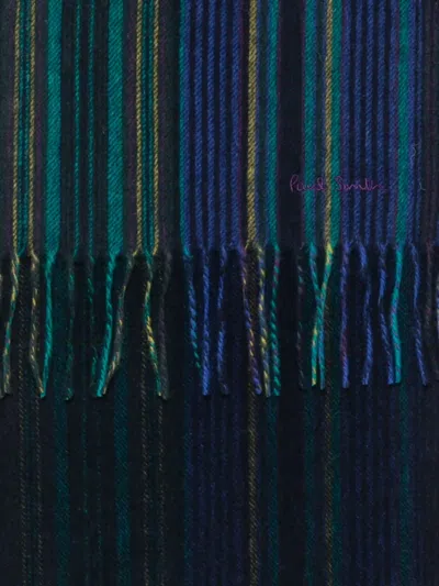 Paul Smith Striped Scarf In Blue
