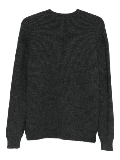 Tibi Ribbed-knit Jumper In Gray