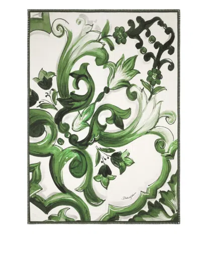 Dolce & Gabbana Maiolica Blanket (140cm X 180m) In Green