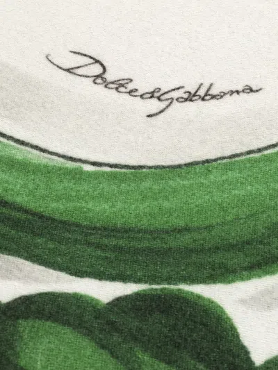 Dolce & Gabbana Maiolica Blanket (140cm X 180m) In Green
