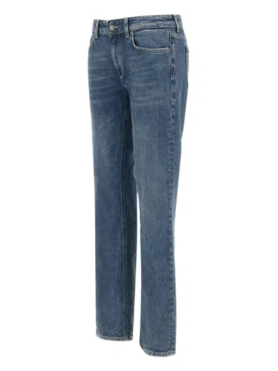 Dondup Five-pocket Logo Jeans In Blue