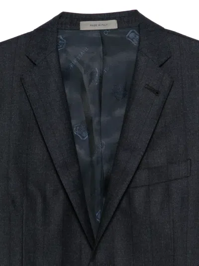 Corneliani Pinstripe-pattern Blazer In Black