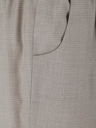 Kiton Elasticated-waist Check-pattern Trousers In Brown