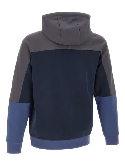 Ea7 Colour-block Hoodie In Blue