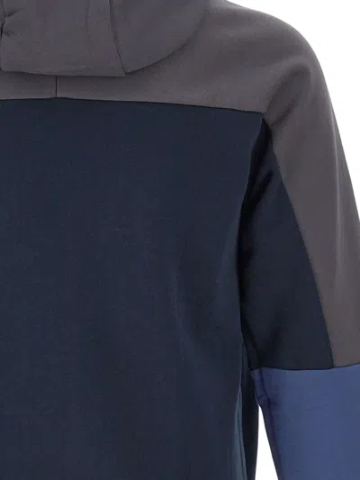 Ea7 Colour-block Hoodie In Blue