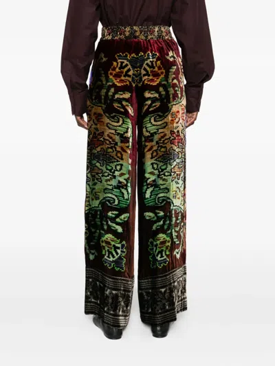 Pierre-louis Mascia Viscose And Silk Palazzo Pants In Multi