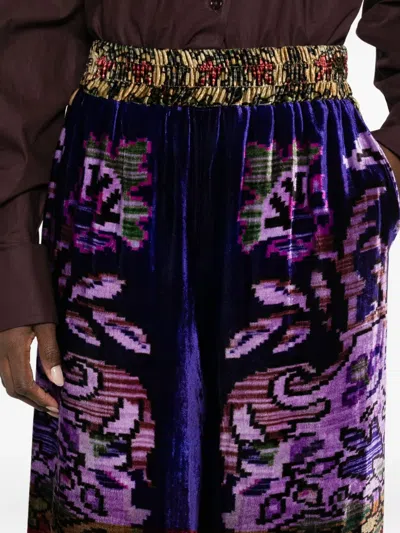Pierre-louis Mascia Viscose And Silk Palazzo Pants In Multi