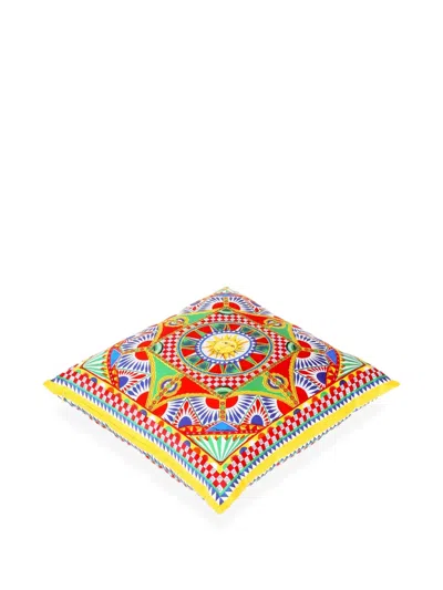 Dolce & Gabbana Duchess Cotton Cushion Small In Multi