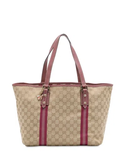 Pre-owned Gucci 2000-2015 Large Gg Canvas Jolicoeur Tote Bag In Brown