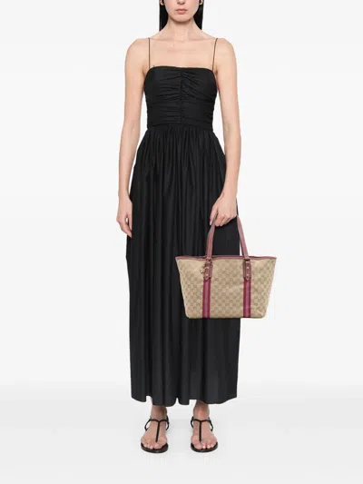 Pre-owned Gucci 2000-2015 Large Gg Canvas Jolicoeur Tote Bag In Brown