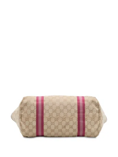 Pre-owned Gucci 2000-2015 Large Gg Canvas Jolicoeur Tote Bag In Brown