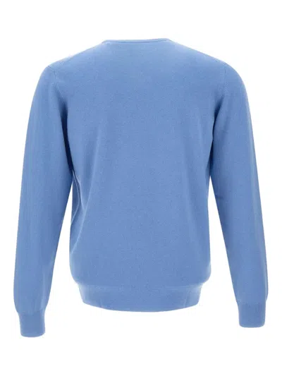 Della Ciana Ribbed Crew Neck Sweater In Blue