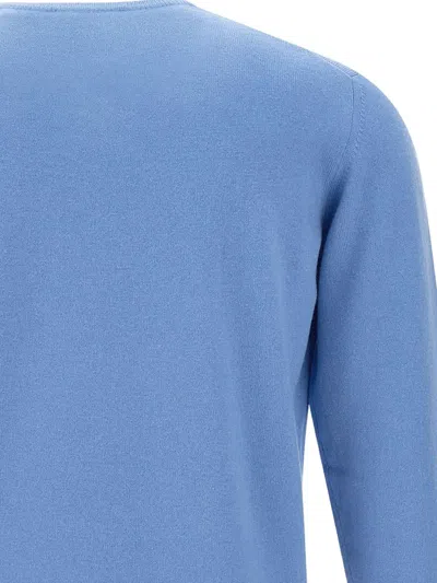 Della Ciana Ribbed Crew Neck Sweater In Blue