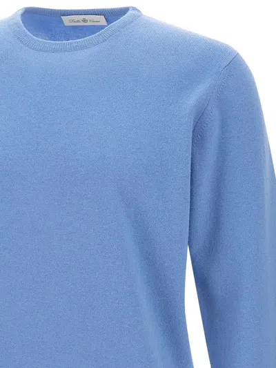 Della Ciana Ribbed Crew Neck Sweater In Blue