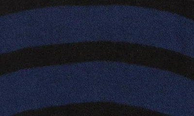 Bobeau Stripe Wide Sleeve Crop Sweater In Blue