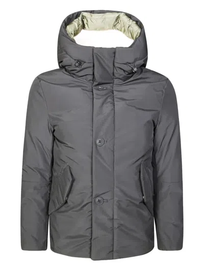 Bomboogie Buttone-padded Jacket In Gray