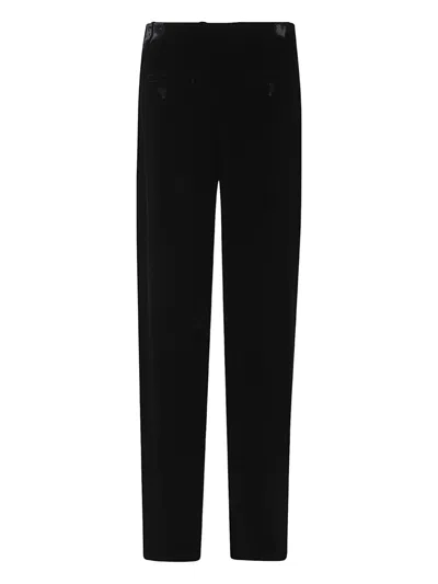 Alexander Mcqueen Velvet Trousers In Black