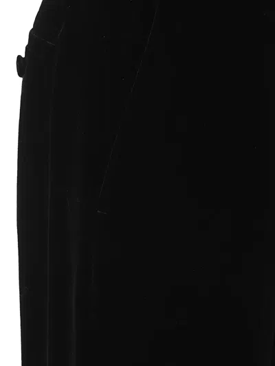Alexander Mcqueen Velvet Trousers In Black