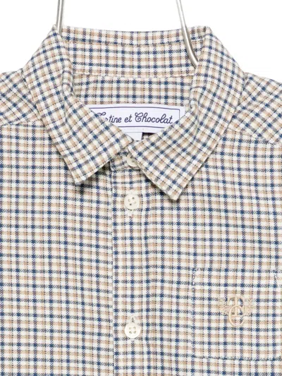 Tartine Et Chocolat Check-print Cotton Shirt In Gray