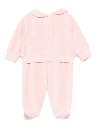Lapin House Peter Pan-collar Teddy Print Pyjamas In Pink