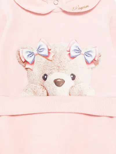 Lapin House Peter Pan-collar Teddy Print Pyjamas In Pink