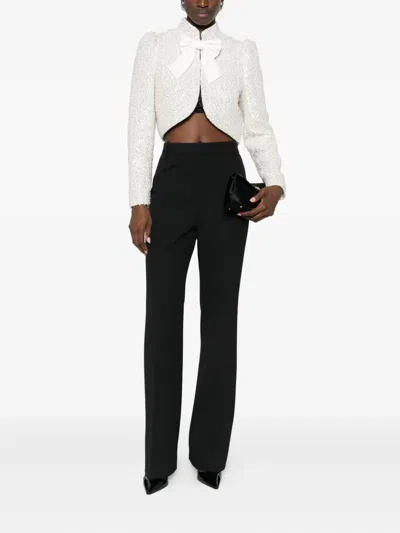 Alice And Olivia Ilaria Embellished Cropped Jacket In Multi