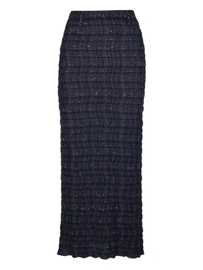 Missoni Pencil Skirt With Textured Woven Fabric In Blue