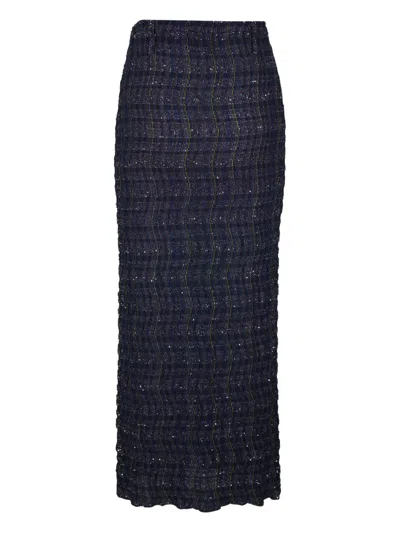 Missoni Pencil Skirt With Textured Woven Fabric In Blue
