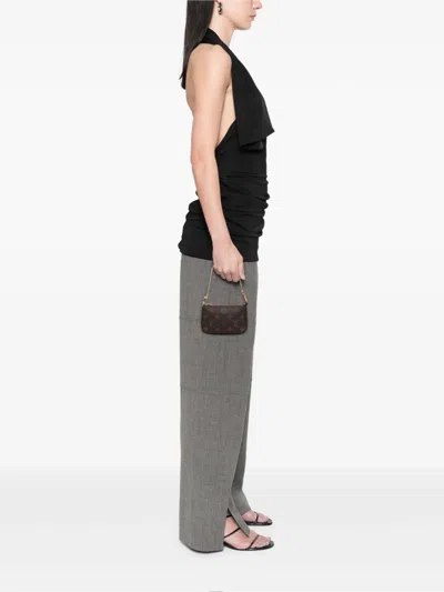 Pre-owned Louis Vuitton 2005 Monogram Mini Pochette Accessoires Handbag In Brown