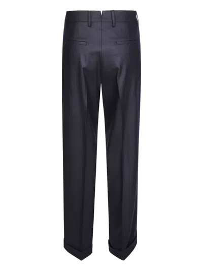 Berwich Palazzo Pinces Flanella Pants In Blue