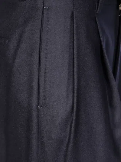 Berwich Palazzo Pinces Flanella Pants In Blue