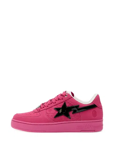 A Bathing Ape Bape Sta 4 M2 Suede Sneakers In Pink