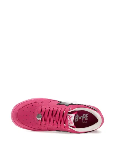 A Bathing Ape Bape Sta 4 M2 Suede Sneakers In Pink