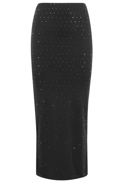 The Andamane Crystals-embellished Skirt In Black
