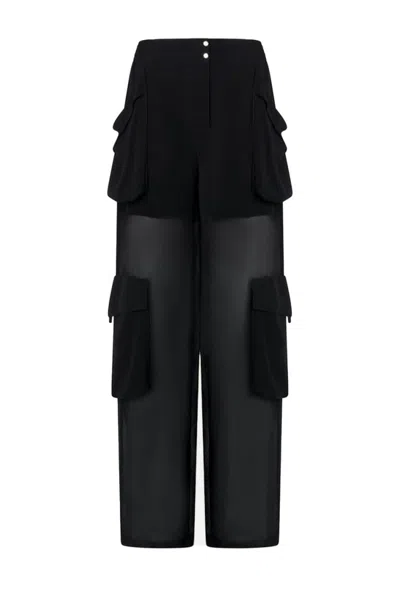 Pinko Relaxed Fit Black Trousers In Black