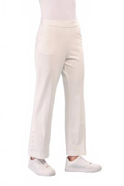 Insight Side Snap Solid Scuba Pant In White In White
