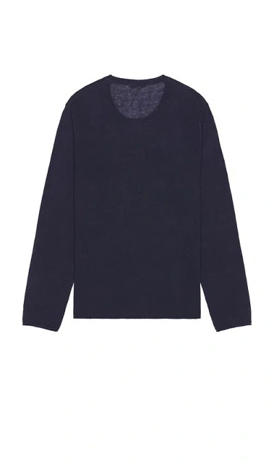 Onia Kevin Crewneck Linen Sweater In Blue