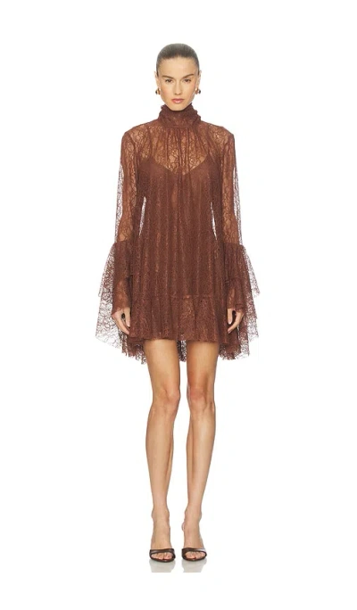 Camila Coelho Norma Mini Dress In Brown