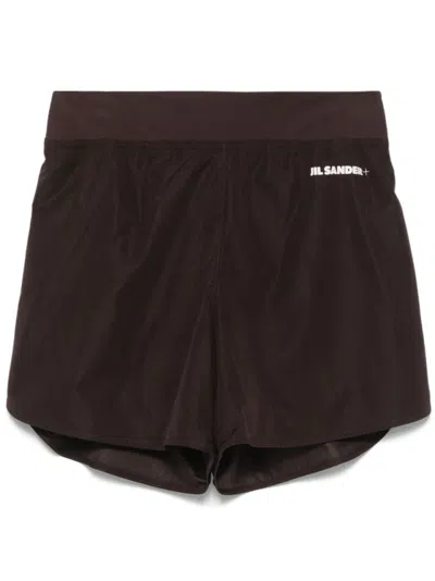 Jil Sander Lightweight Brown Shorts With Wide Waistband In Brown