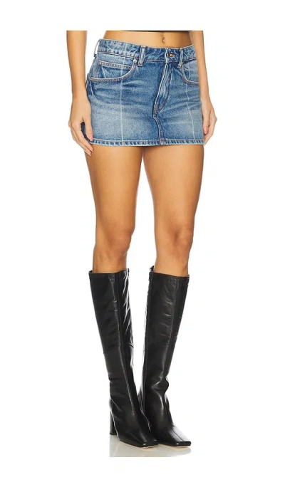 Alexander Wang Denim High Waist Carpenter Mini Skort In Black