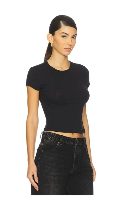 Free People X Intimately Fp Wait A Minute Baby Tee In Black