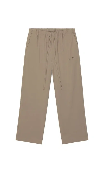Stampd Nylon Wide Leg Pant In Brown