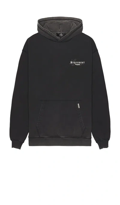 Represent Legacy Overprint Hoodie In Black
