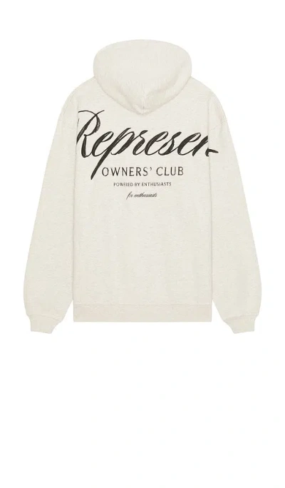 Represent Owners Club Script Hoodie In Neutral