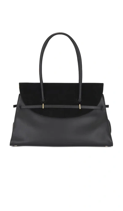 Simkhai River Small Suede-trimmed Leather Tote In Black